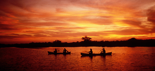 Sunset_canoeing_at_Lamanai
